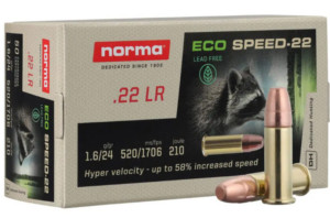 Norma Rimfire Ammo 22 LR 24 Grain Eco Speed Lead Free Extreme Velocity - CASE OF 5,000