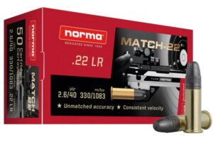 Norma Rimfire Ammo 22 LR 40 Grain Match - 22 LRN - CASE OF 5,000