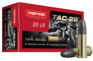 Norma Rimfire Ammo 22 LR 40 Grain Tac-22 LRN - CASE OF 5,000