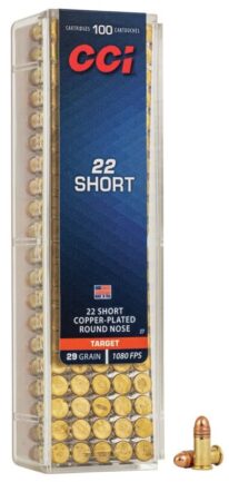 CCI Rimfire Ammo Target .22 Short 29 Grain - Copper Plated Round Nose (1080 FPS) (100)