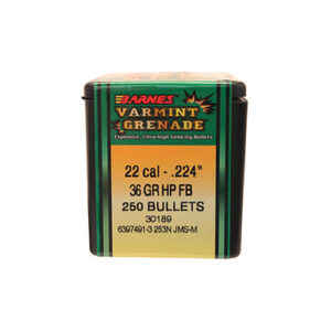 Barnes Bullets - 22 Caliber - 36 Grain - HP FB (250)