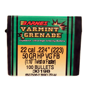 Barnes Bullets - 22 Caliber - 50 Grain - Varmint Grenade HP FB Lead Free (100)