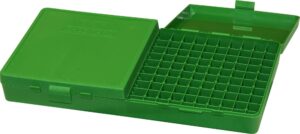 MTM Ammo Box - Flip Top 200 Round Small Pistol - 9mm Luger, 380 ACP - Green