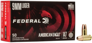 *Warehouse Cleanout Super Sale - Federal Loaded Ammo - 9mm Luger - 147 Grain FMJ FP American Eagle (50)
