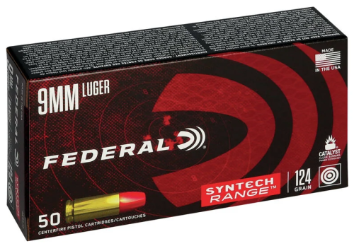 Federal Loaded Ammo – 9mm Luger – 124 Grain Total Synthetic Jacket – Syntech Range (50)