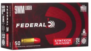 *Warehouse Cleanout Super Sale - Federal Loaded Ammo - 9mm Luger - 124 Grain Total Synthetic Jacket - Syntech Range (50)