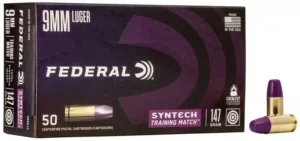 Federal Loaded Ammo 9mm Luger 147 Grain - Syntech Training Match (50)