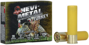 Hevi Shotgun Loaded Ammo Hevi-Metal - 20 Gauge - 3" Length - Shot Size 4 - 1oz Shot Charge (1,250 FPS) (5 Rounds)