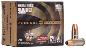 *Warehouse Cleanout Super Sale - Federal Loaded Ammo 9mm Luger 124 Grain - Hydra-Shok JHP (20)