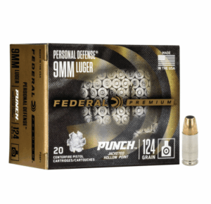 Federal Loaded Ammo 9mm Luger 124 Grain - Punch JHP (20)