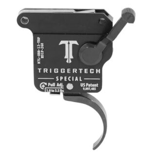 TriggerTech Trigger - Remington 700 - Special 1-3.5lbs - Left Hand - Top Safety w/ Bolt Release - Single Stage - Black - Pro Curved Lever
