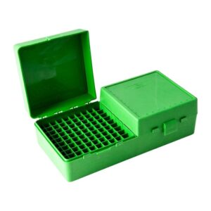 MTM Ammo Box - Flip Top 200 Round Small Rifle - 17 / 221/222 / 223, 300 Blackout - Green