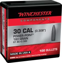 Winchester Bullets – 30 Caliber – 180 Grain – Power Point (100)