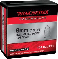 Winchester Bullets – 9mm – 124 Grain – Full Metal Jacket (100)