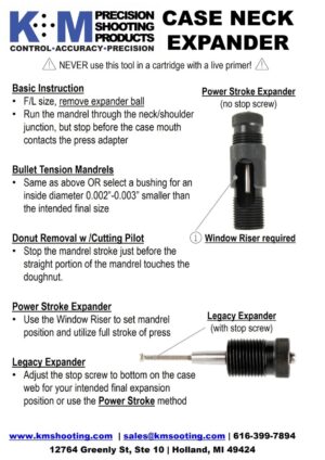 *Warehouse Cleanout Super Sale - K&M Expand Mandrel Power Stroke - 7mm - No Stop Screw (v2 Mandrel Holder & Press Adapter Required)