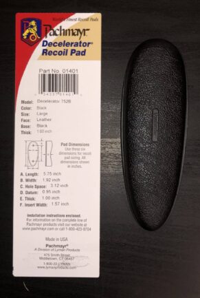 *Warehouse Cleanout Super Sale - Pachmayr Model 325B Deluxe Field Pad - Black Base - Brown Color - Medium Size - 1.1 Stippled Face