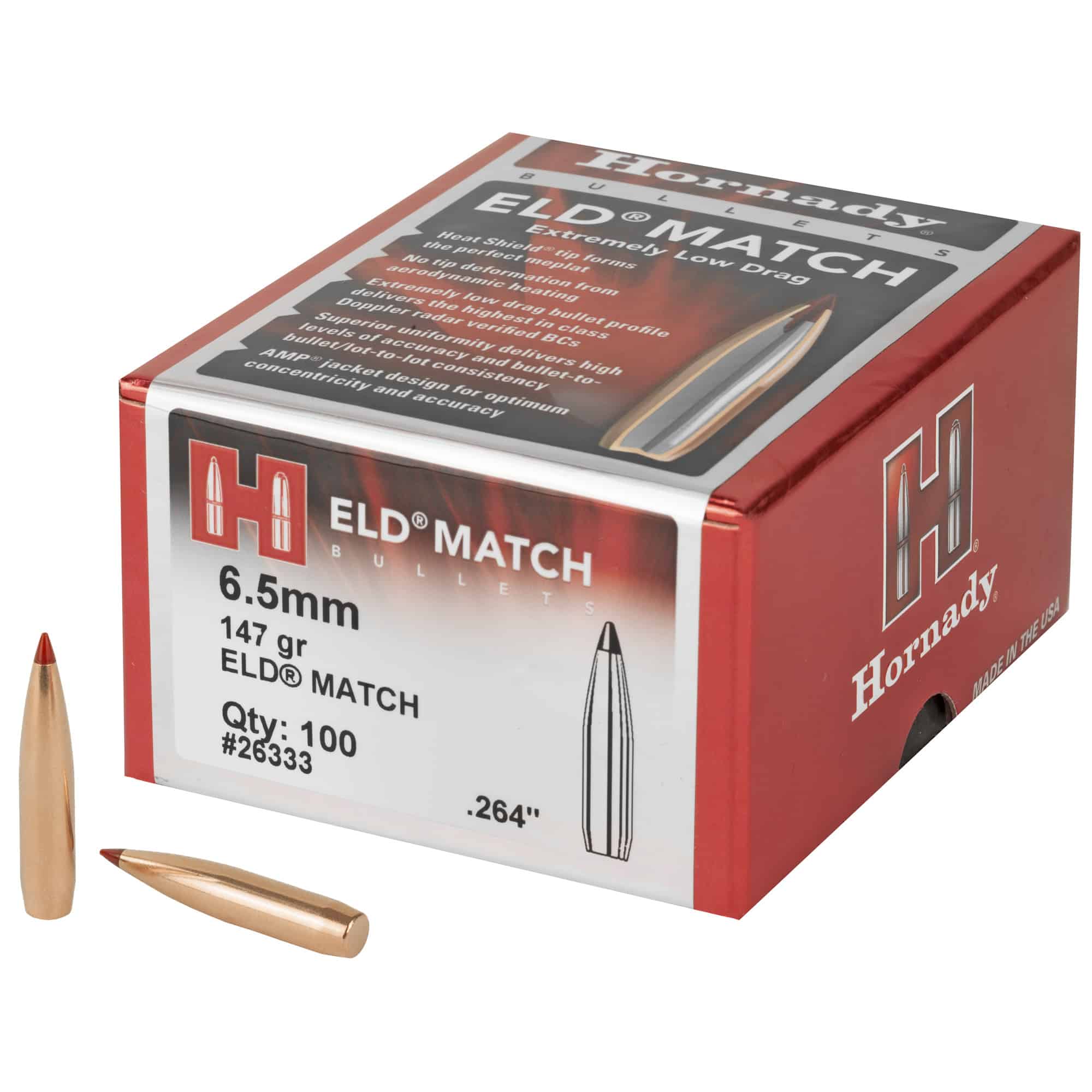 Hornady Bullets - 6.5mm - 147 Grain ELDÂ® MATCH (100) | Bruno Shooters ...