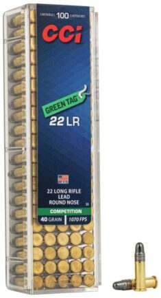 *Warehouse Cleanout Super Sale - CCI Rimfire Ammo 22 LR 40 Grain - Green Tag - Competition Lead Round Nose (100)