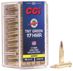 CCI Rimfire Ammo .17 HMR Green TNT Lead Free Hollow Point 2500 FPS (50 Box)