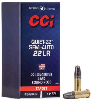 CCI Rimfire Ammo 22 LR - 45 Grain - LRN Quiet Semi-Auto (50)