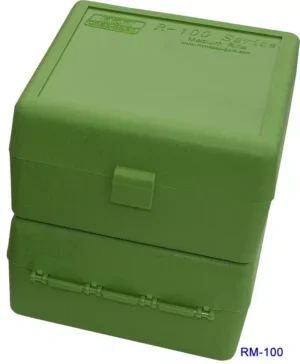 MTM Ammo Box 100 Round Flip-Top - 243 Win, 6.5 Creedmoor, 308 Win - Green