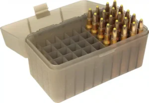 MTM Ammo Box 50 Round Flip-Top - 17 Rem, 204 Ruger, 222 / 223 Rem - Smoke