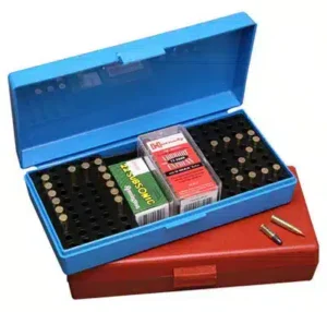MTM Ammo Box 100 Round Flip Top - 22 Long Rifle - Blue