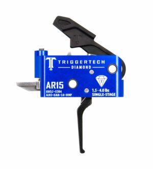 *Inventory Reduction Sale - TriggerTech Trigger - AR-15 - Diamond 1.5- 4lbs - Single Stage - Black / Blue - Flat Lever