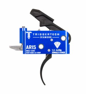 *Inventory Reduction Sale - TriggerTech Trigger - AR-15 - Diamond 1.5- 4lbs - Single Stage - Black / Blue - Pro Curved Lever
