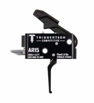 *Inventory Reduction Sale - TriggerTech Trigger - AR-15 - Competitive 3.0lbs Fixed - Single Stage - Black - Flat Lever
