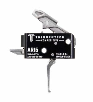 *Inventory Reduction Sale - TriggerTech Trigger - AR-15 - Competitive 3.0lbs Fixed - Single Stage - Black / Stainless - Flat Lever