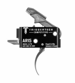*Inventory Reduction Sale - TriggerTech Trigger - AR-15 - Competitive 3.0lbs Fixed - Single Stage - Black / Stainless - Pro Curved Lever