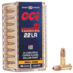 *Warehouse Cleanout Super Sale - CCI Rimfire Ammo 22 LR 40 Grain - Velocitor - Copper Plated Hollow Point (50)