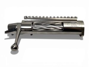 BAT Action Model M - Right Bolt - Right Load - Right Eject (Single Port) - 1.55" Round - Magnum .55 Boltface - Diamond Flutes - W/Ejector - Sako Extractor - Polished SS - Integral Recoil Lug - Bolt On 20 MOA Picatinny Rail