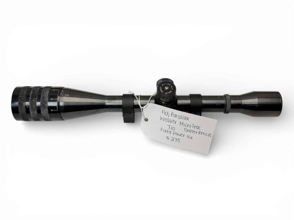 Used Weaver Micro Trac T-10 Scope - Fixed 10x - Duplex Reticle - Adjustable Parallax