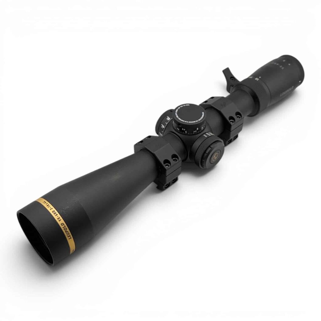 USED Leupold Scope - VX-6HD 3-18x44mm - FireDot Duplex With Illuminated Dot Reticle - Comes with Bikini Lens Caps, Set of Vortex PMR Rings and Leupold Power Throw Lever