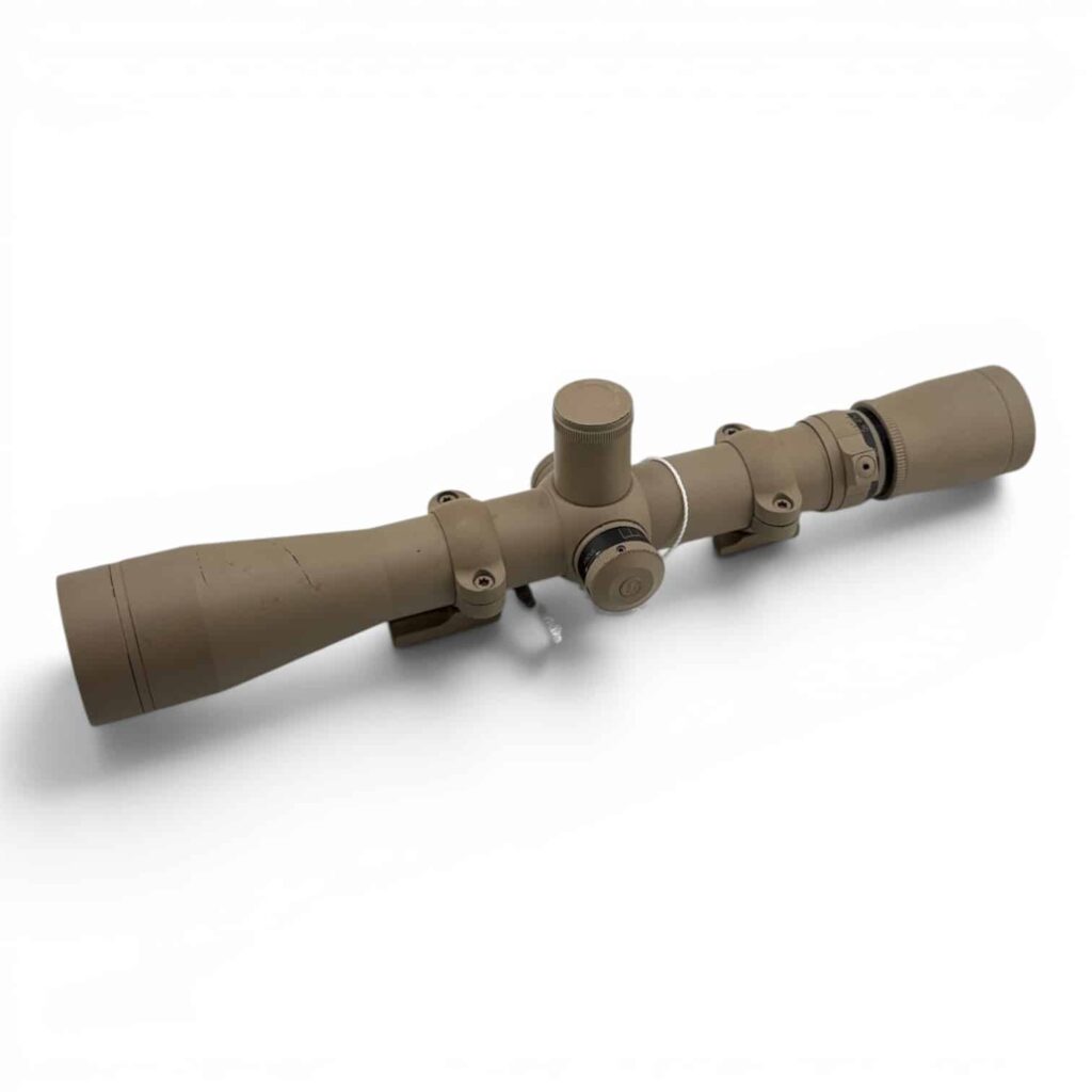 USED Leupold Scope - 4.5-14 Power - Fine Crosshair Reticle - Comes with Set of 2 Piece Cantilever Style Ring Mounts - Powder Coated Scope and Rings Similar To Dark Earth Color