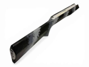 McMillan Bruno Stock - Light Varmint W/ Carbon Fiber Shell - Partial Inlet for BAT B Action - HV Barrel Channel - Molded In Banded Carbon Urban - Dark Gray, Light Gray, Clear Base