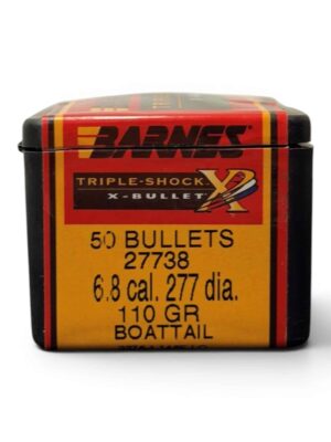 *PURCHASED IN ESTATE* Barnes Bullets - 6.8mm .277 - 110 Grain - Triple Shock X Bullet Boat Tail - OPEN BOX OF 50 BULLETS