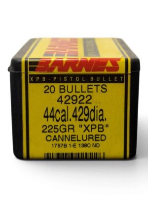 *PURCHASED IN ESTATE* Barnes Bullets - 44 Caliber .429 - 255 Grain - XPB Cannelured Pistol Bullet - OPEN BOX OF 20 BULLETS