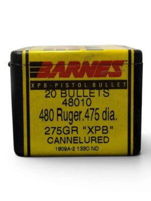 *PURCHASED IN ESTATE* Barnes Bullets - 480 Ruger .475 - 275 Grain - XPB Cannelured Pistol Bullet - OPEN BOX OF 20 BULLETS