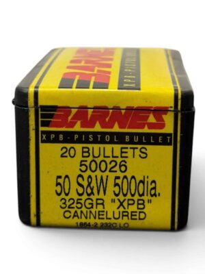*PURCHASED IN ESTATE* Barnes Bullets - 50 Caliber .500 - 325 Grain - XPB Cannelured Pistol Bullet - OPEN BOX OF 20 BULLETS