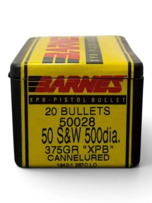 *PURCHASED IN ESTATE* Barnes Bullets - 50 Caliber .500 - 375 Grain - XPB Cannelured Pistol Bullet - OPEN BOX OF 20 BULLETS