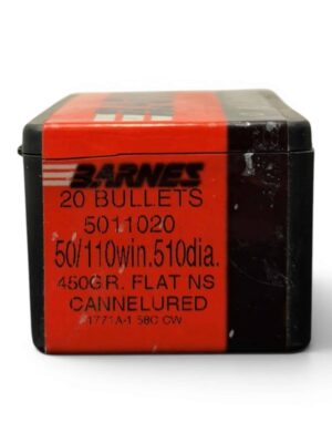 *PURCHASED IN ESTATE* Barnes Bullets - 50/110 Win .510 - 450 Grain - FNSP Cannelured - OPEN BOX OF 20 BULLETS
