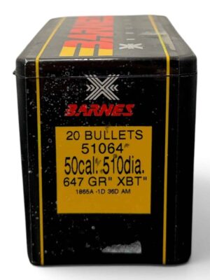*PURCHASED IN ESTATE* Barnes Bullets - 50 Caliber .510 - 647 Grain - XBT - OPEN BOX OF 20 BULLETS
