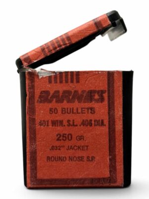 *PURCHASED IN ESTATE* Vintage Barnes Bullets - 401 Winchester S.L. .406 - 250 Grain - Round Nose SP - OPEN BOX OF 49 BULLETS