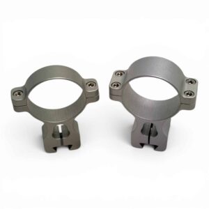 Bruno Rings - 34mm for 3/8 Dovetail Only - Combo Screw 1 Single 1 Double - Silver - 1.500" Tall Height