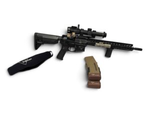 NEW APPEARS FACTORY TEST FIRED ONLY Taran Tactical TTI-TR1 Ultralight AR-15 Service Rifle - 5.56x45mm NATO / 223 Rem - Trijicon RMR RM06 Type 2 3.25 MOA Sight w/ 45 Degree Offset Adapter and Mount - Trijicon TR25 AccuPoint 1-6x24mm Scope w/ Red Triangle Post with Throw Lever - Larue Scope Mount - Selling on Consignment 4% Credit/Debit Fee Applies