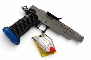 BRAND NEW MasterPiece Arms DS9 Open Competition Pistol - 9mm - With Viper Frame Mounted Optic Mount with Thumb Rest and 1 Magazine - Extended Compensator, Slide Racker, 1lb 10oz Trigger Pull - Black, Silver, Blue - Selling on Consignment 4% Credit/Debit Fee Applies